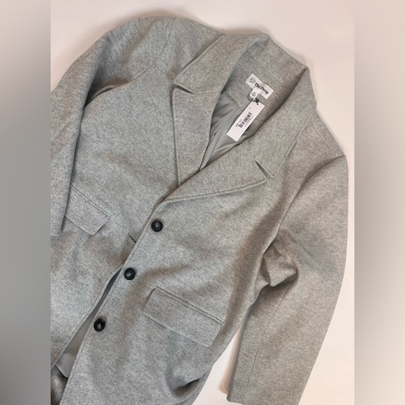 The Drop Jackets & Blazers - The Drop Button Down Long Pea Coat in heather gray